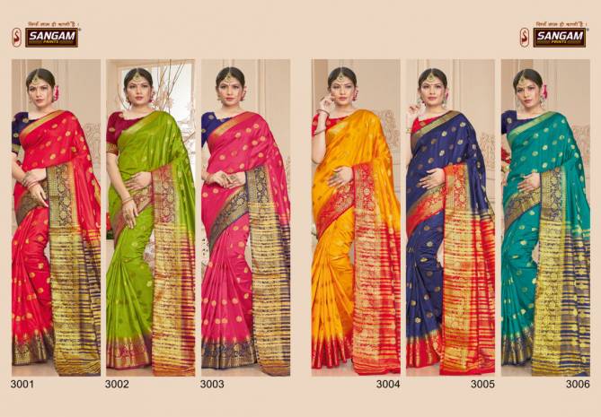 Sangam Natasha Latest Fancy Designer Festive Wear Pure Soft Silk Sarees 
